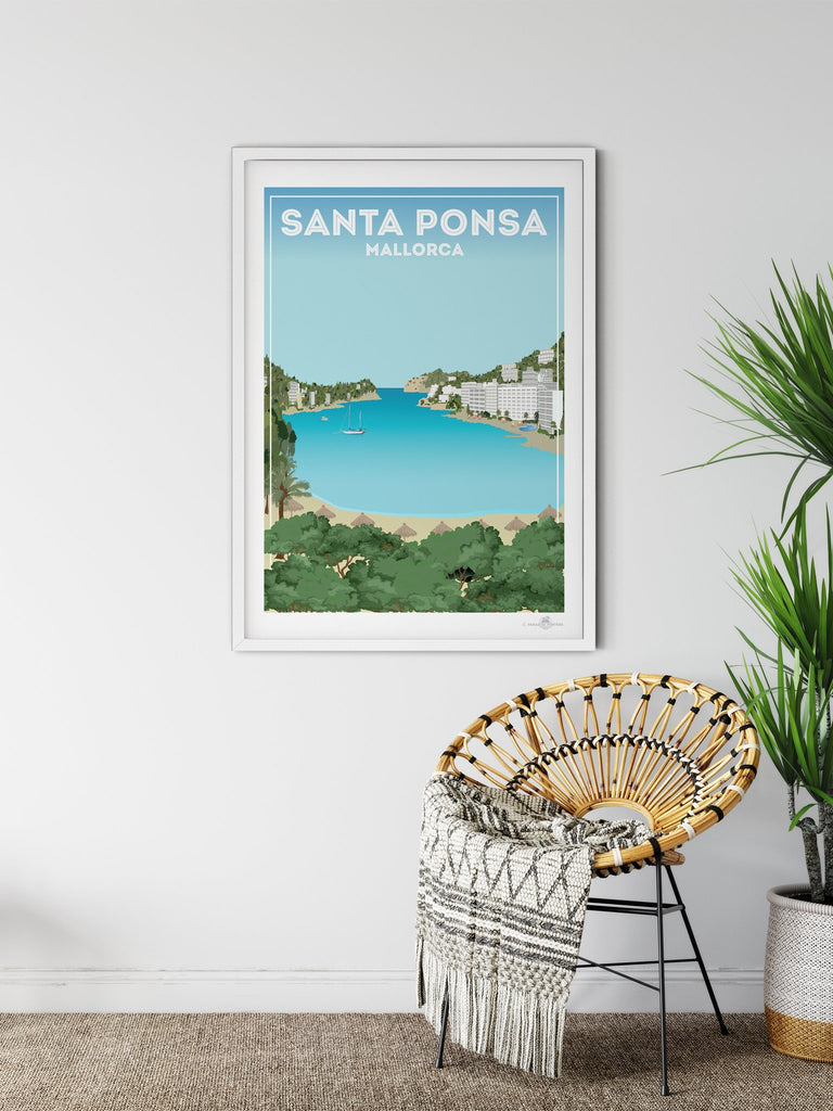 Santa Ponsa Bay Mallorca poster print - Paradise Posters