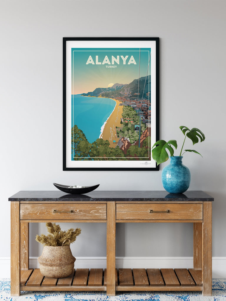 Alanya Turkei posterprint Black Frame