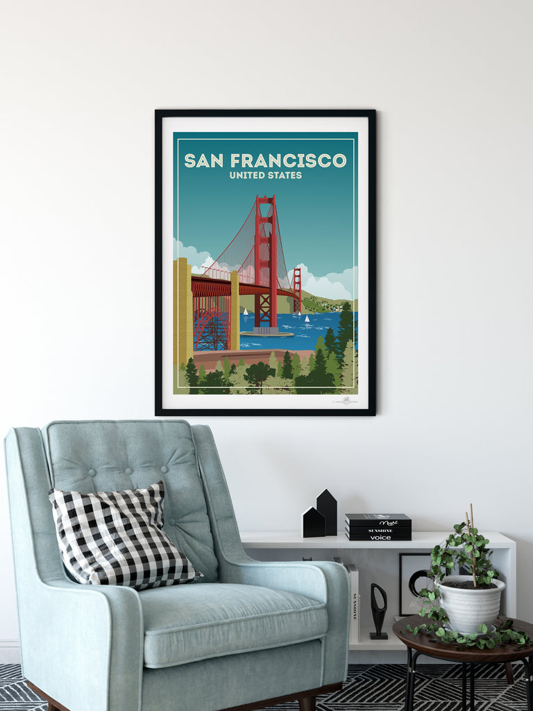 San Francisco posterprint Black Frame