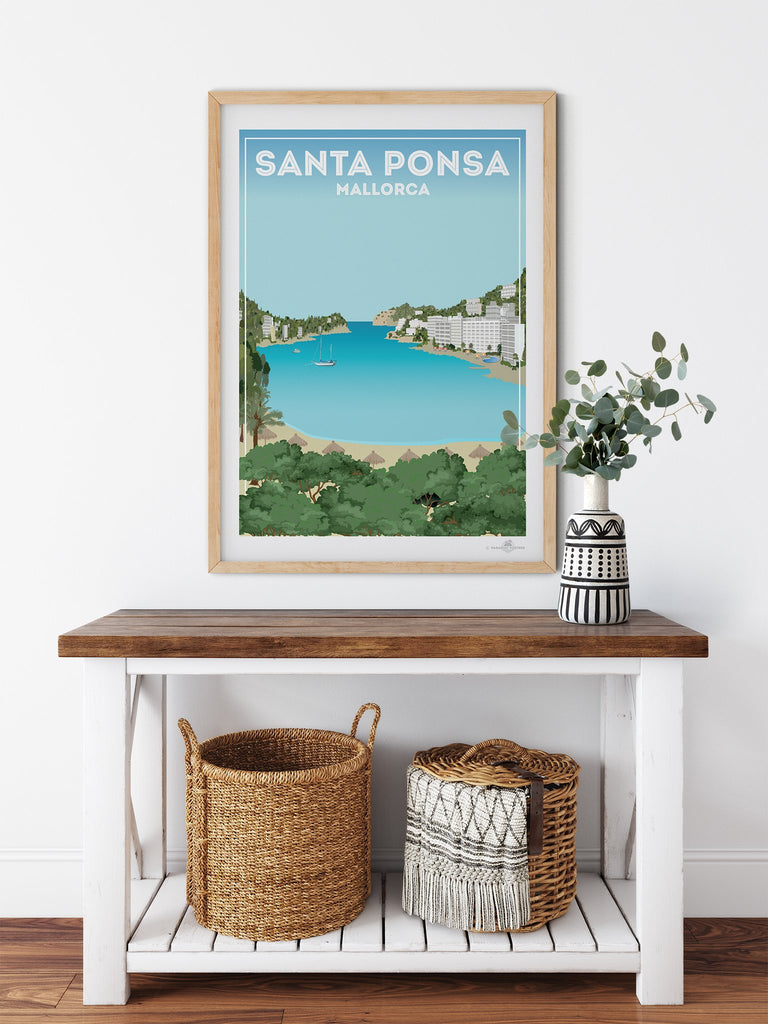 Santa Ponsa Bay Mallorca poster print - Paradise Posters