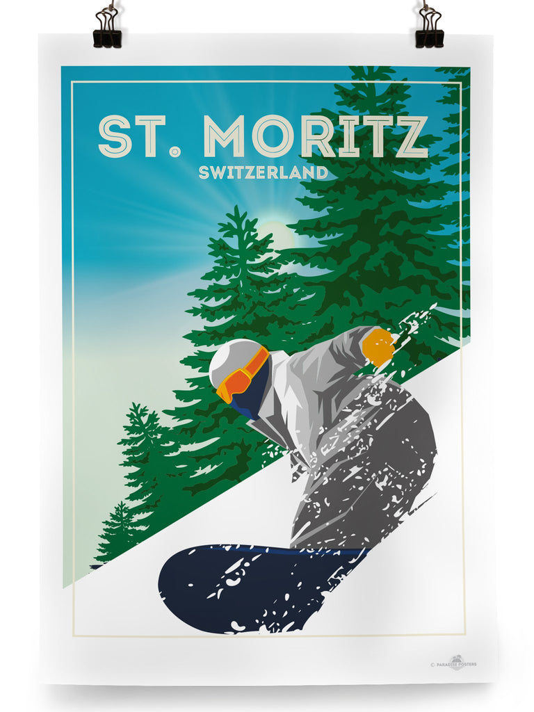 St Moritz Switzerland poster print - Paradise Posters